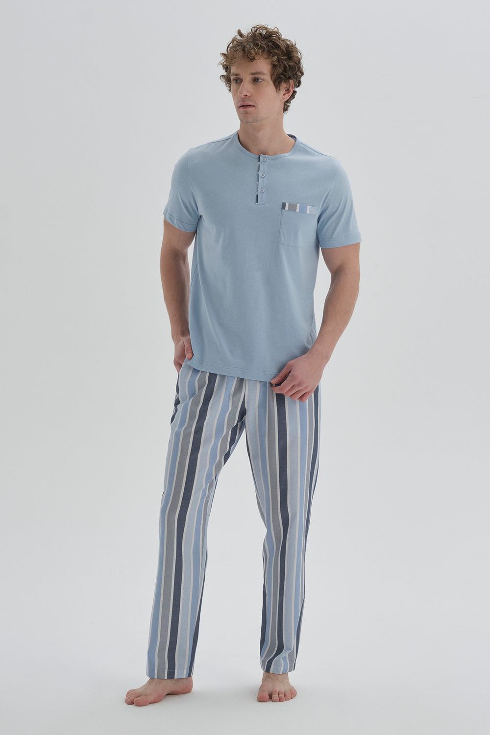 BLUE PYJAMA TOP