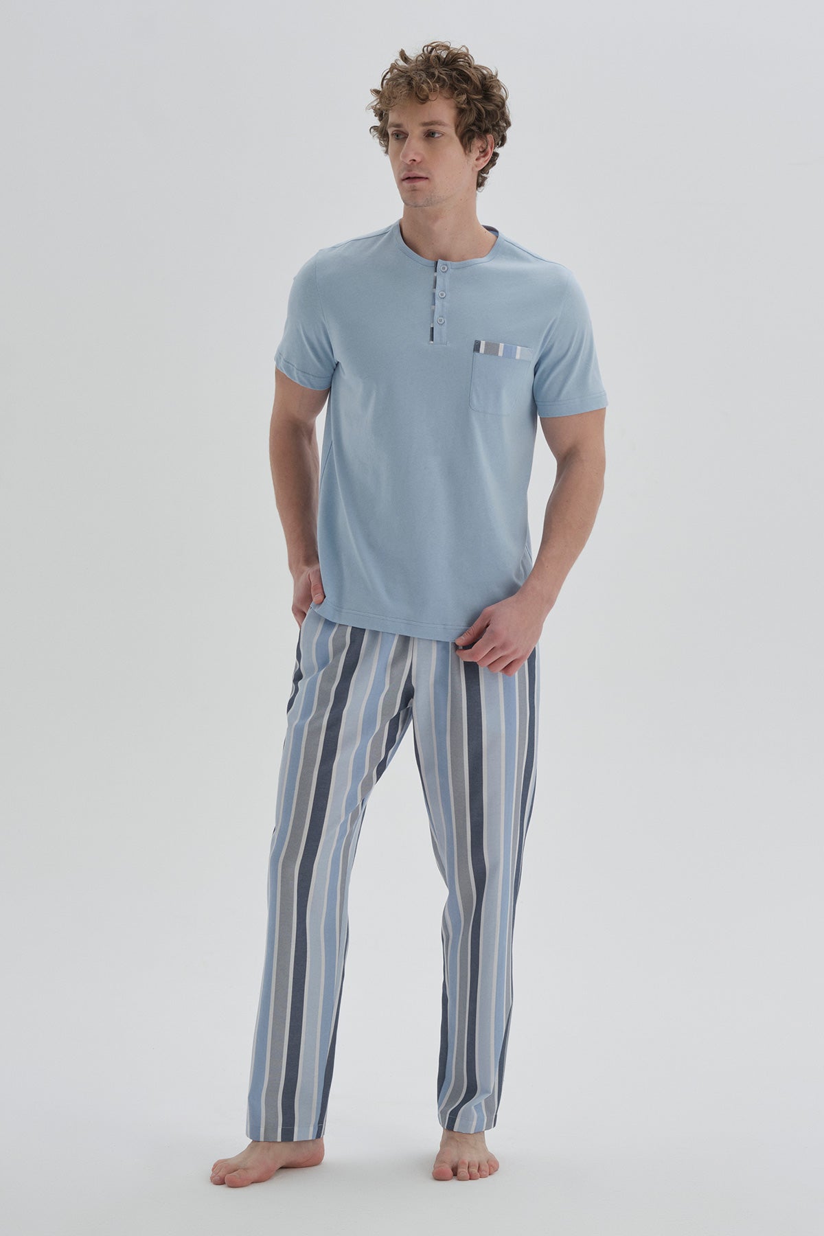 BLUE PYJAMA TOP