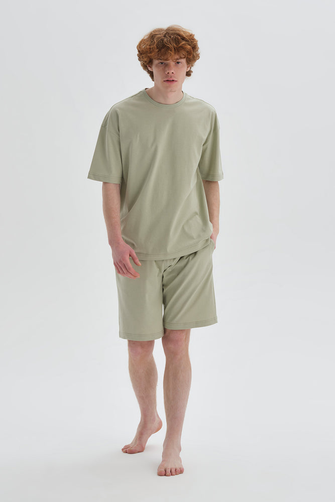 GREEN SHORT PYJAMA SET