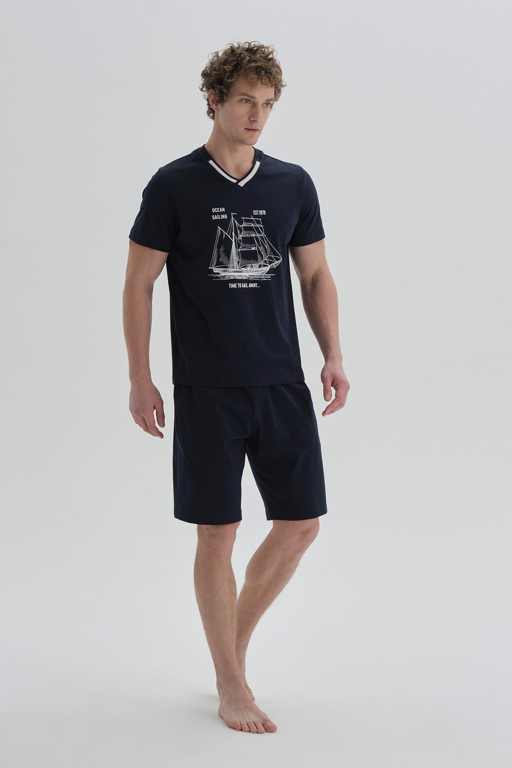 NAVY SHORT PYJAMA SET