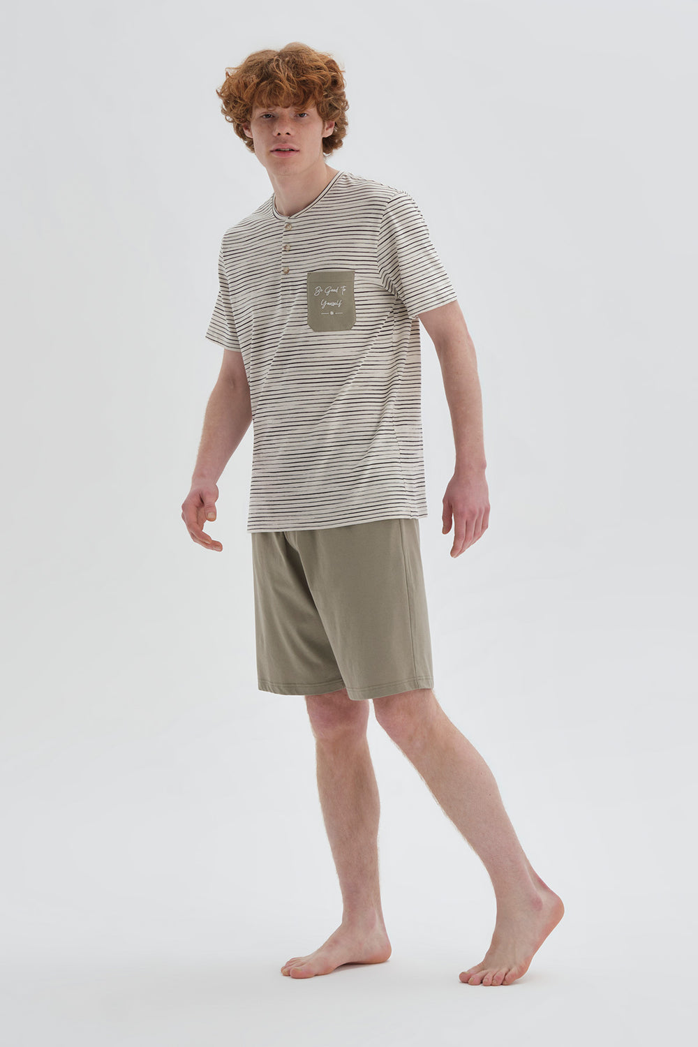 KHAKI SHORT PYJAMA SET