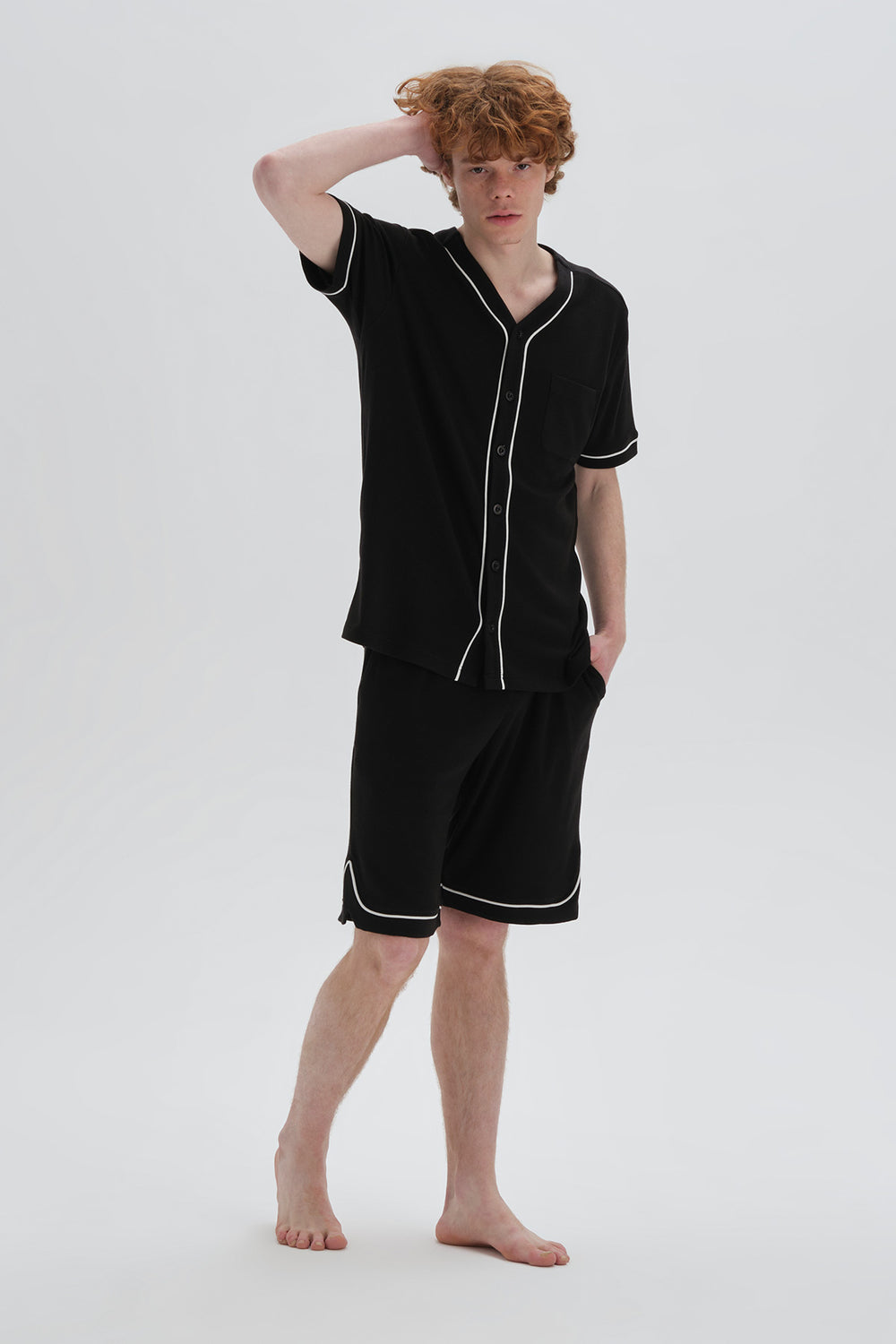 BLACK SHORT PYJAMA SET