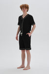 BLACK SHORT PYJAMA SET