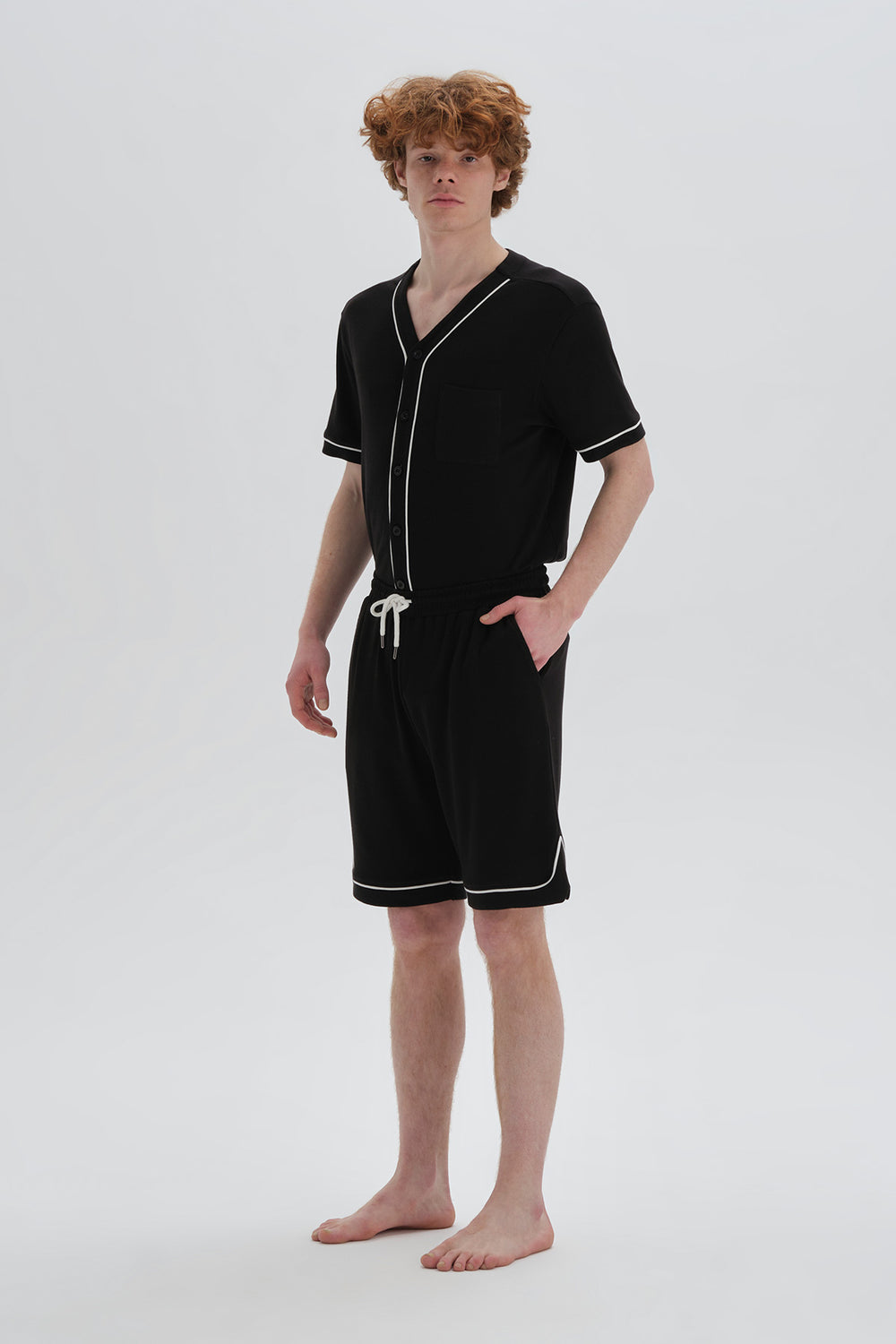 BLACK SHORT PYJAMA SET