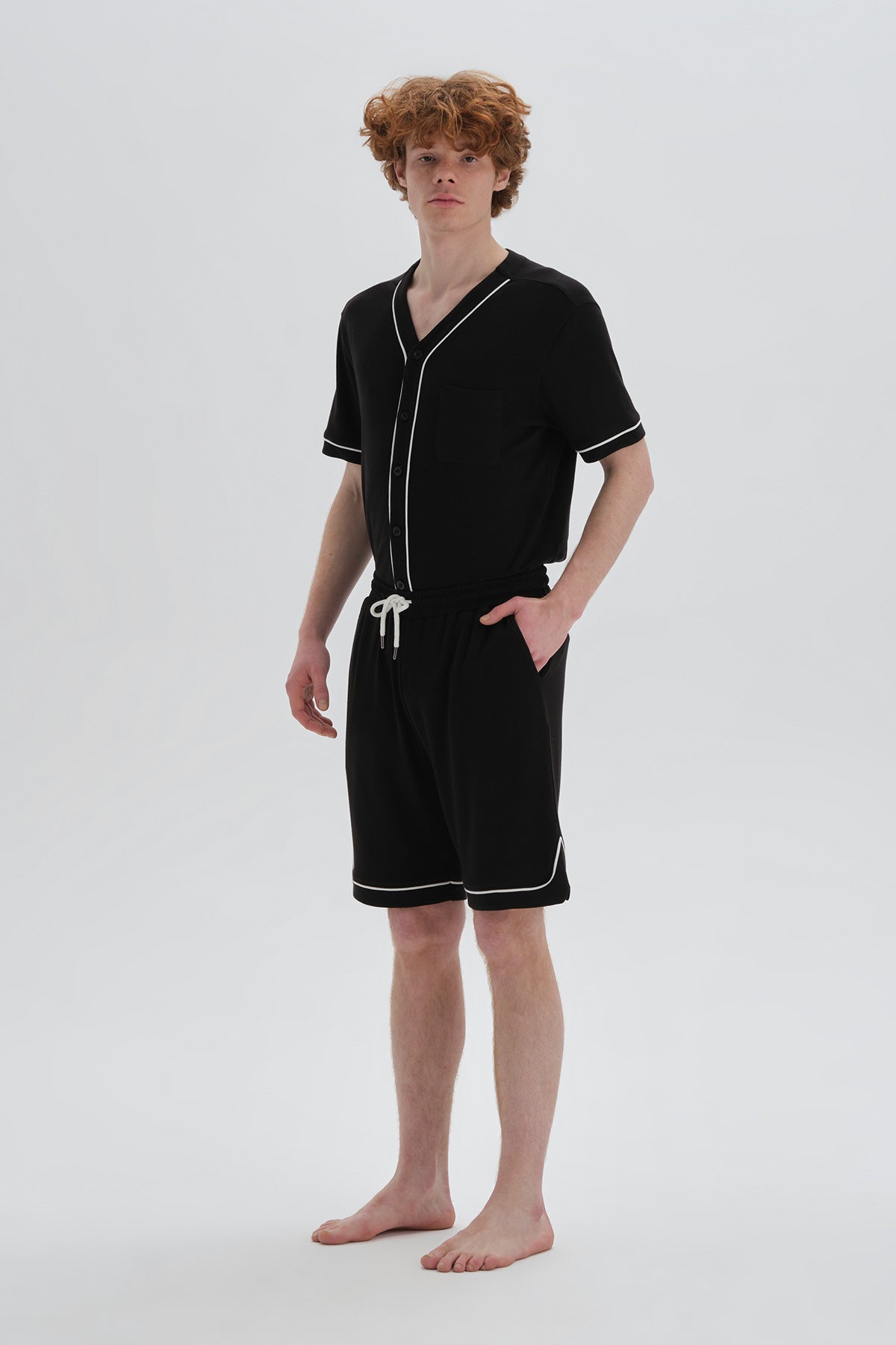 BLACK SHORT PYJAMA SET