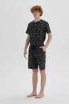 BLACK SHORT PYJAMA SET