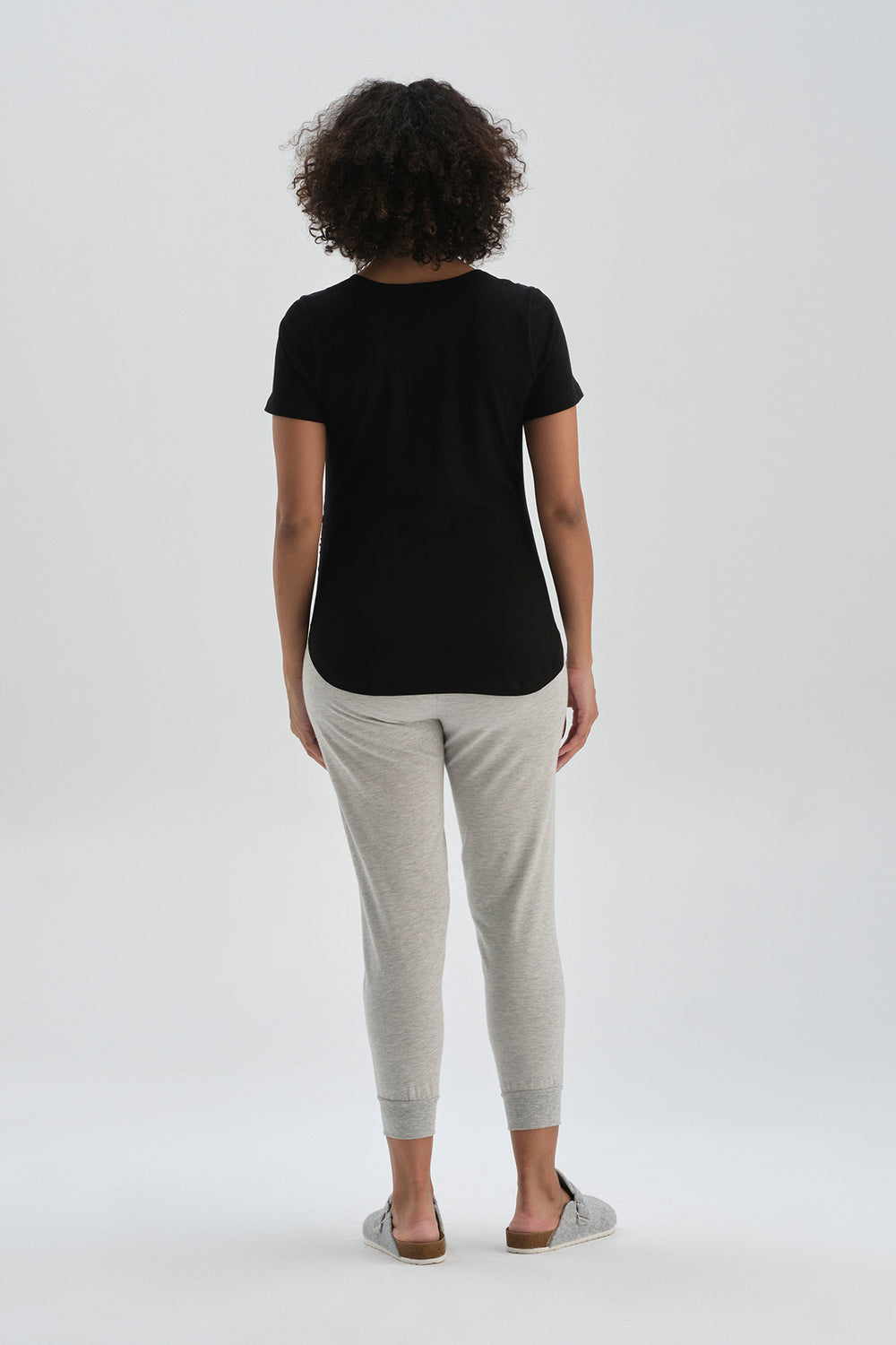 Siyah Pamuklu Hamile T-Shirt