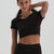 Siyah Dagi Active Crop T-Shirt