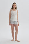 WHITE PRINTED SHORT