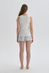 WHITE PRINTED SHORT