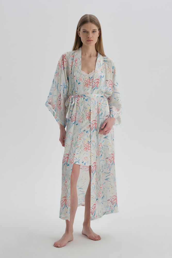 ECRU PRINTED ROBE