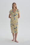 YELLOW PRINTED LOUNGEWEAR DRESS