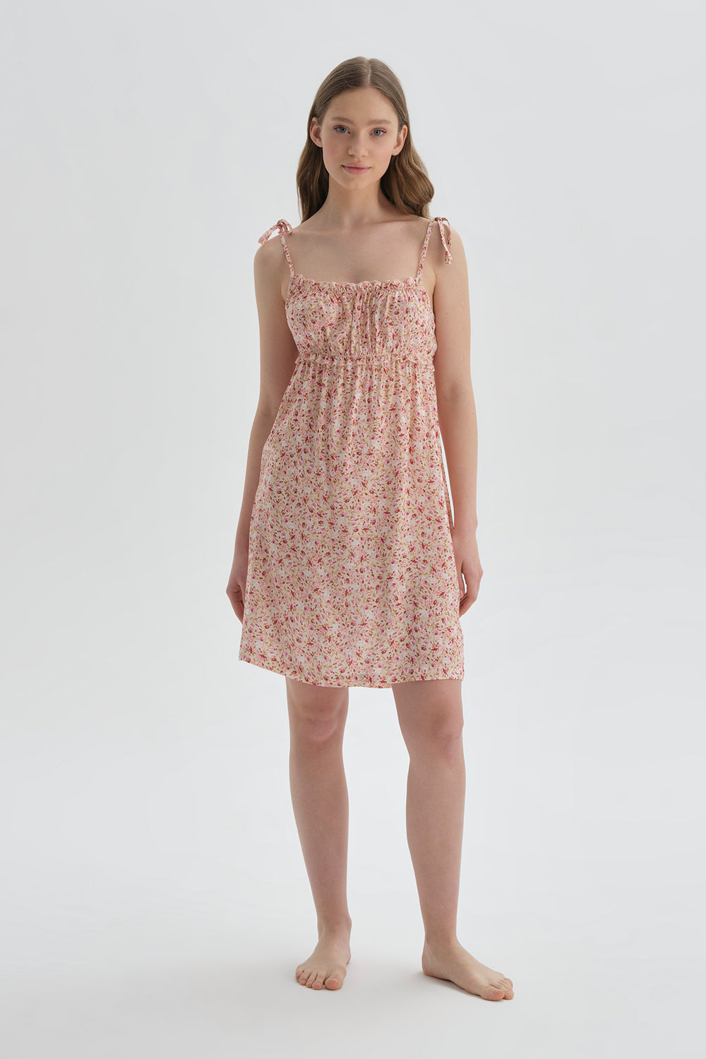 PINK PRINTED LOUNGEWEAR DRESS