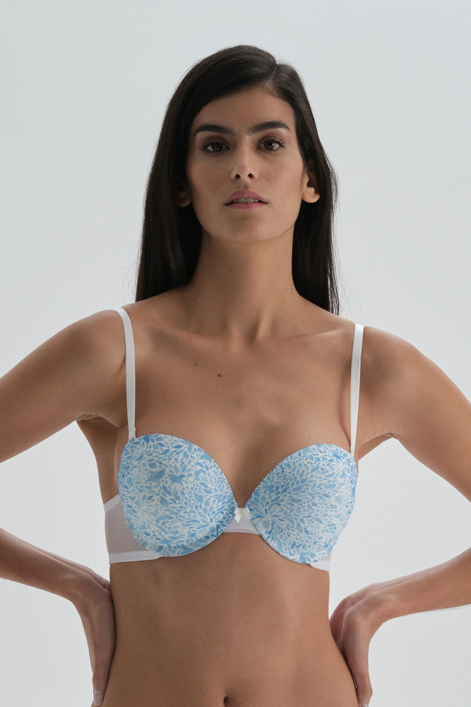 Mavi Dolgulu Balenli Sütyen