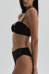 Siyah Balenli Yarı Dolgulu Straplez Sütyen