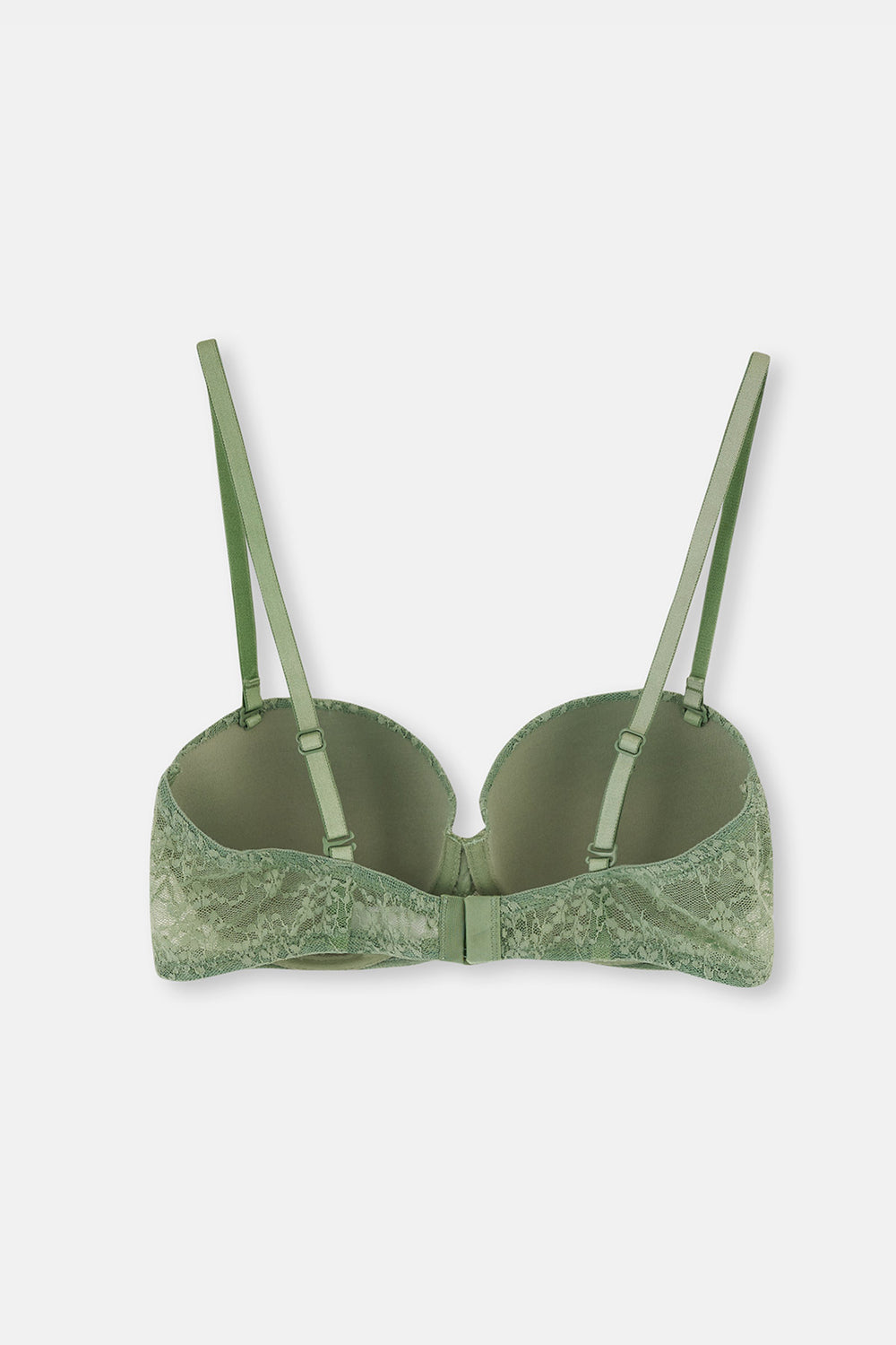 Yeşil Balenli Yarı Dolgulu Straplez Sütyen