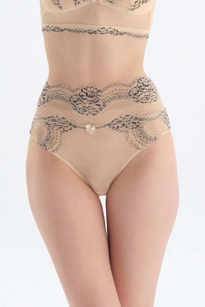 Somon Yüksek Bel Dantelli Slip Külot