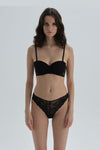 Siyah Dantel Detaylı Tanga Külot