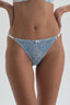 Mavi Desenli Tül Brazilian Külot