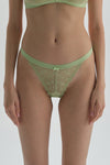 Yeşil Lastik Detaylı Dantel Tanga