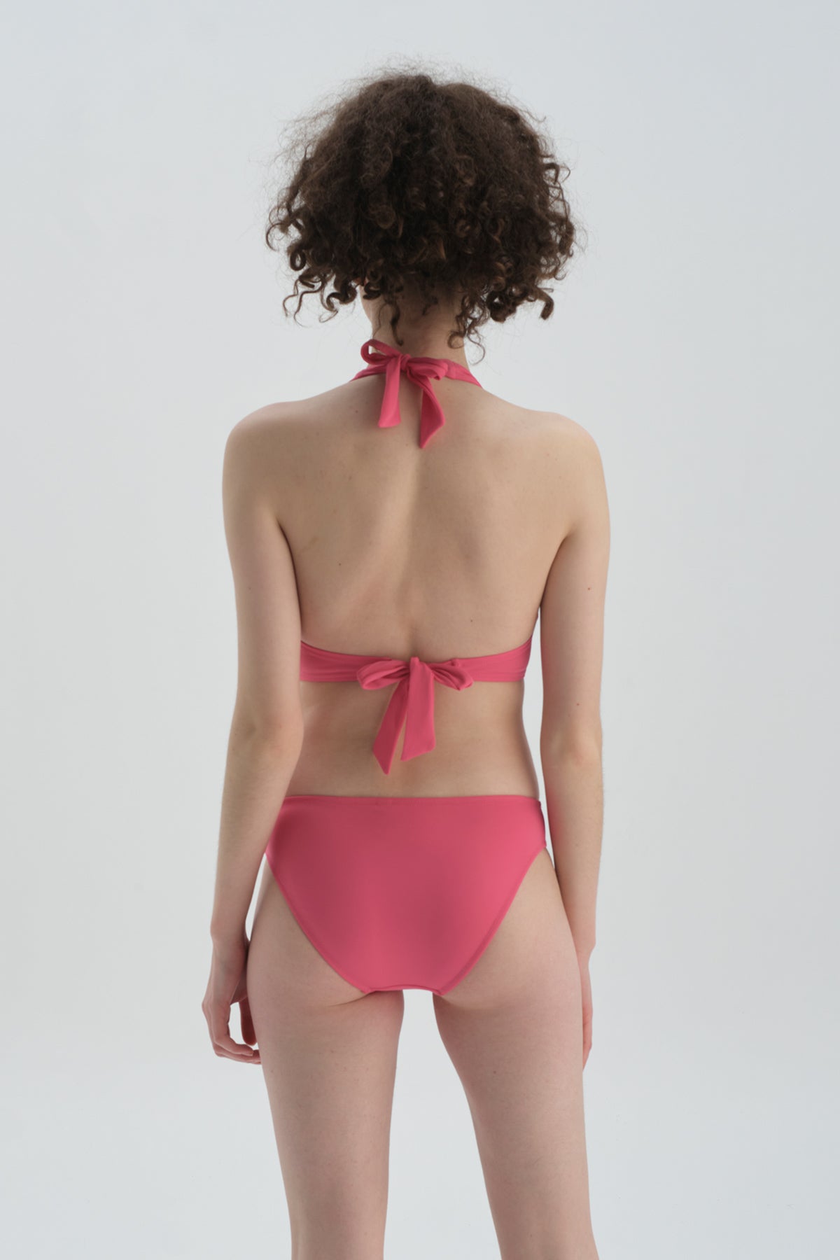 Fuşya Toparlayıcı Üçgen Geniş Bikini Üst