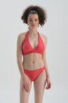 Kırmızı Toparlayıcı Üçgen Geniş Bikini Üst