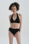 Siyah Toparlayıcı Üçgen Geniş Bikini Üst