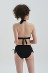 Siyah Toparlayıcı Üçgen Geniş Bikini Üst