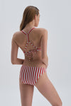 RED - WHITE BIKINI TOP