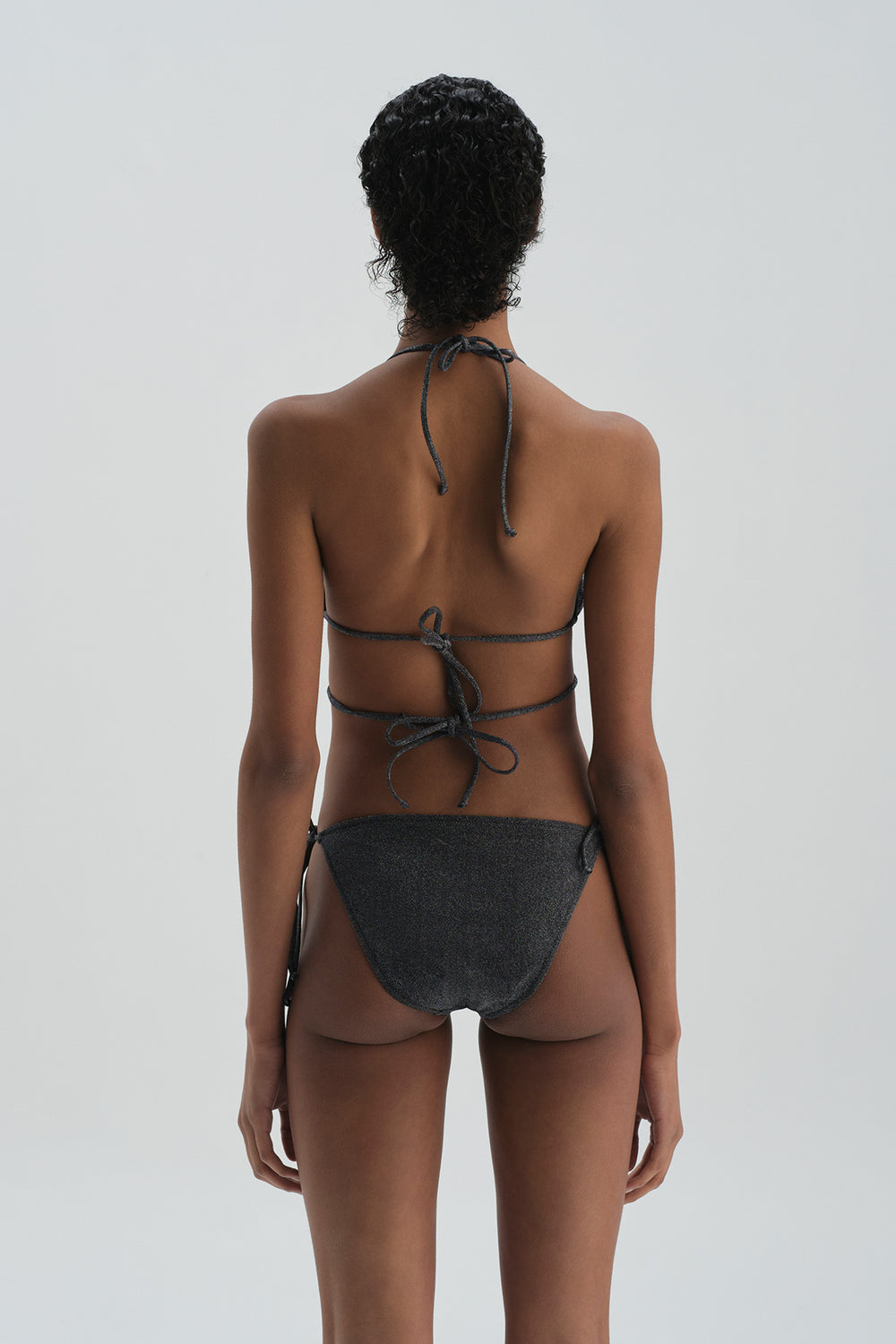 Gümüş Spagetti Bikini Alt