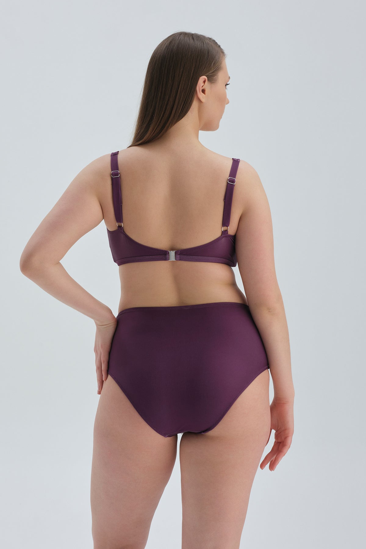 Bordo Maksimum Toparlayıcı Yüksek Bel Bikini Alt