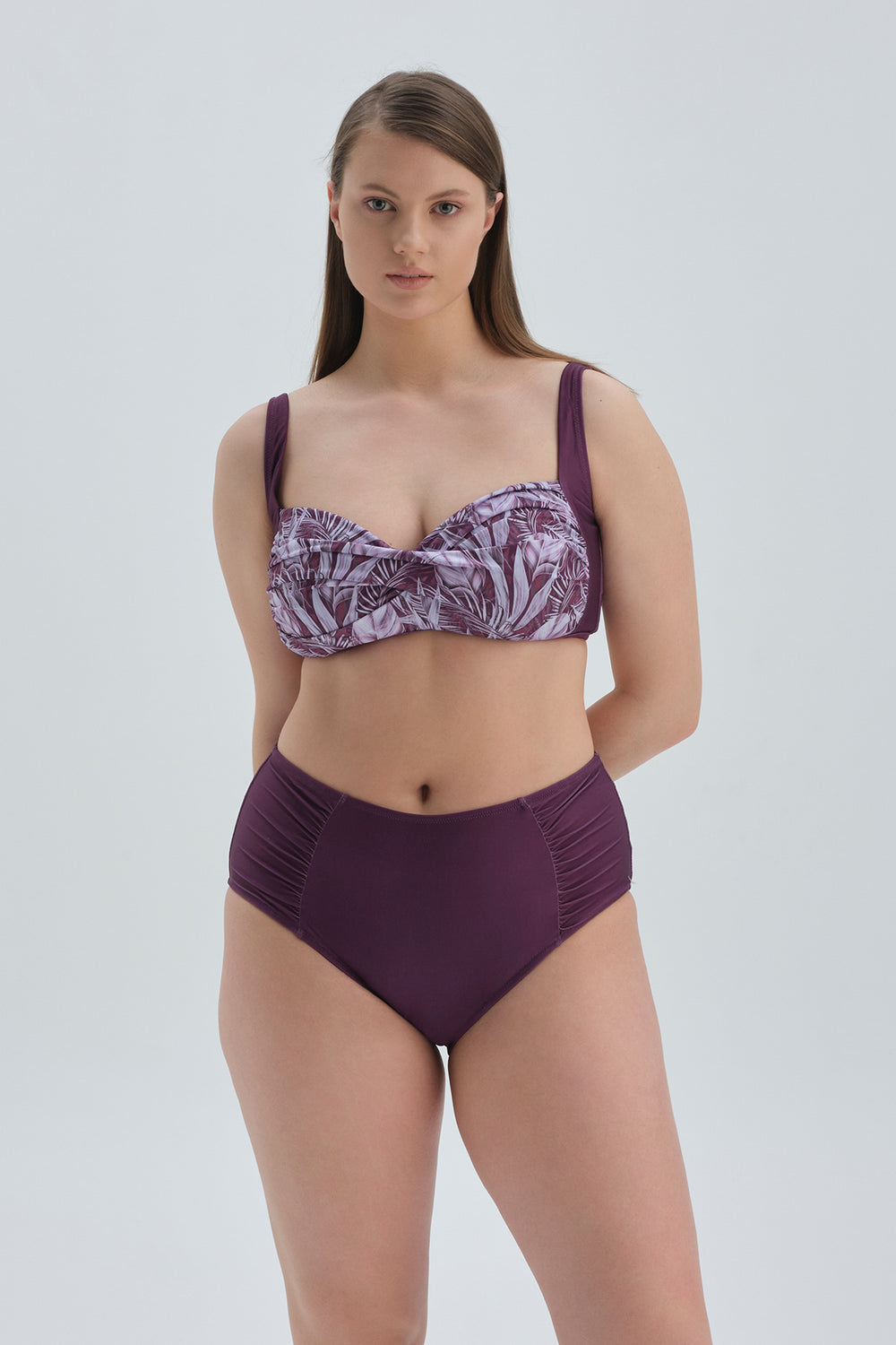 Bordo Maksimum Toparlayıcı Yüksek Bel Bikini Alt