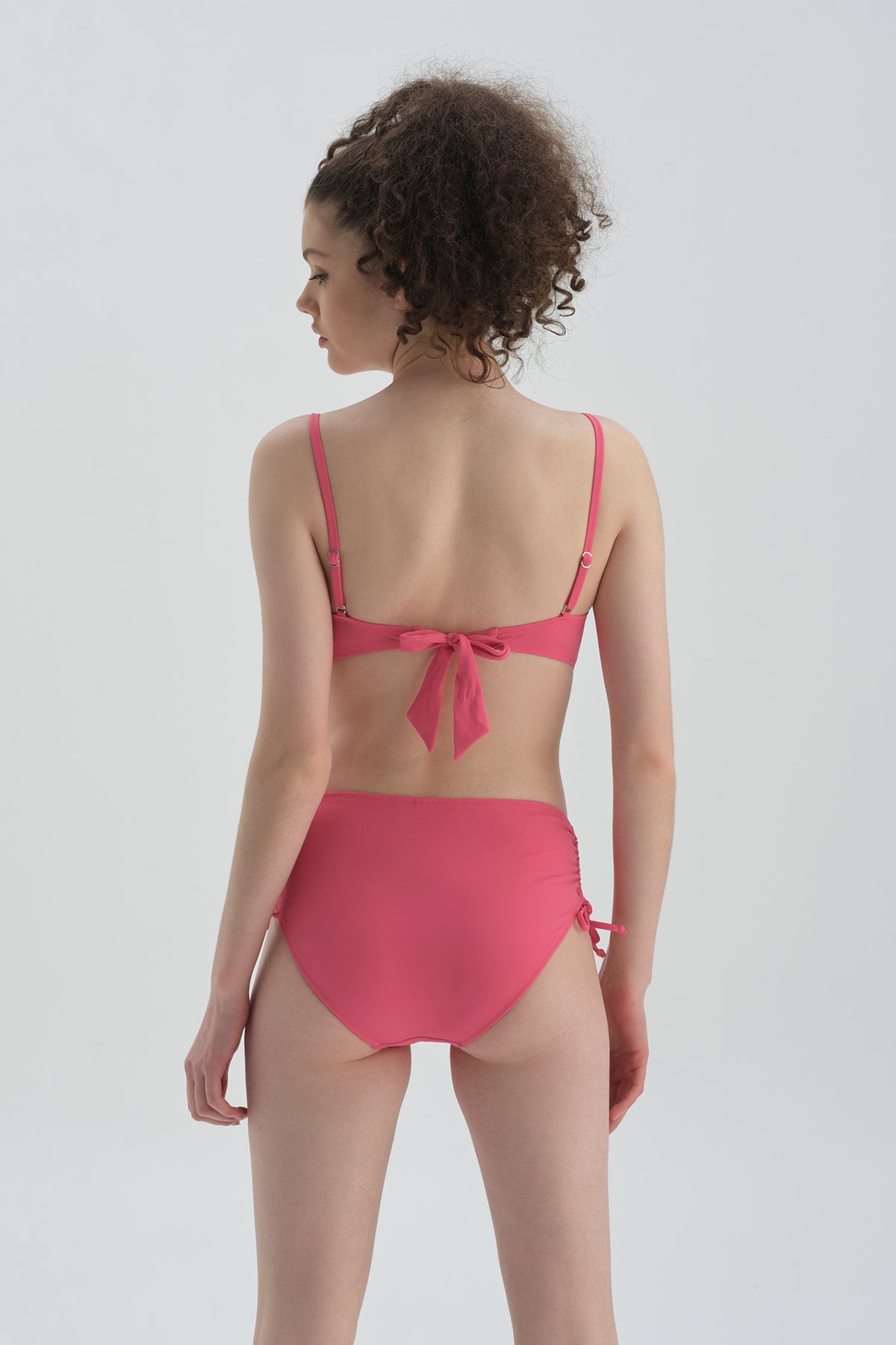 Fuşya Yanı Büzgülü Bikini Alt