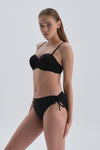 Siyah Yanı Büzgülü Bikini Alt