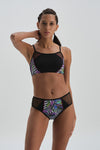 Siyah Yanları Fileli Yüzücü Bikini Alt