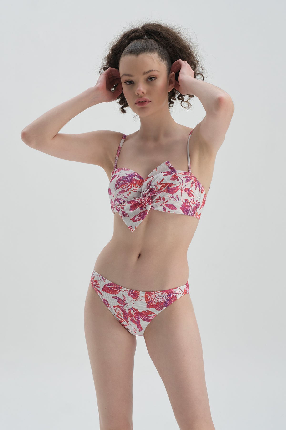 FUCHSIA - WHITE BIKINI BOTTOM