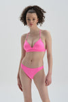 Neon Pembe Düşük Bel Neon Bikini Alt
