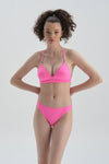 Neon Pembe Düşük Bel Neon Bikini Alt