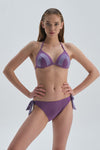 Mor Bağcıklı Bikini Alt