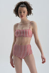 RED - WHITE BIKINI BOTTOM