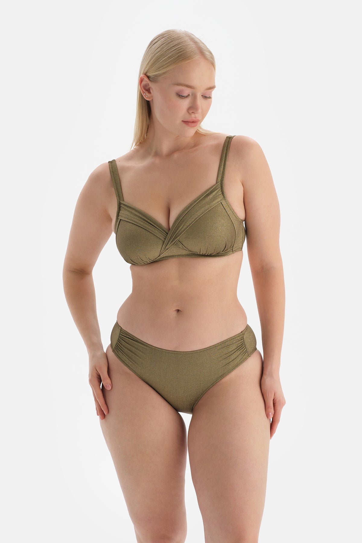 Yeşil Kaplı Toparlayıcı Yüksek Bel Bikini Altı