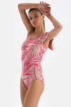 FUCHSIA - GREY SWIMSUIT