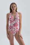 FUCHSIA - WHITE SWIMSUIT