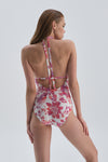 FUCHSIA - WHITE SWIMSUIT