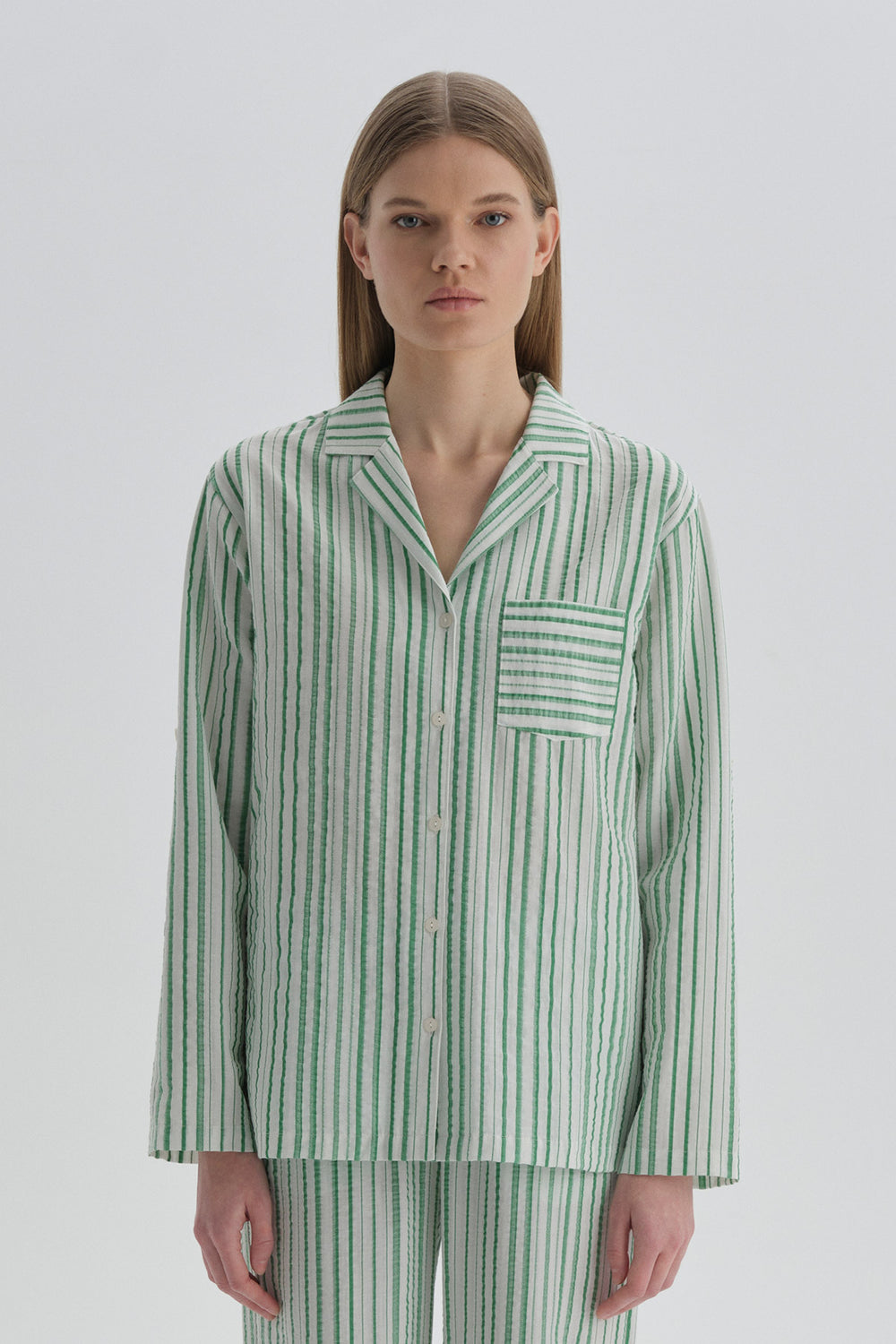 GREEN PYJAMA TOP