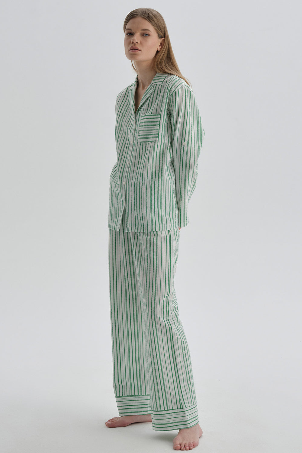 GREEN PYJAMA TOP