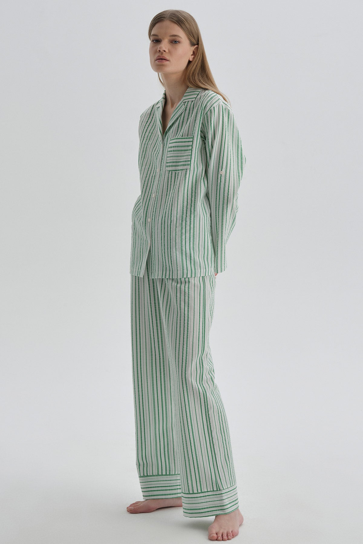 GREEN PYJAMA TOP