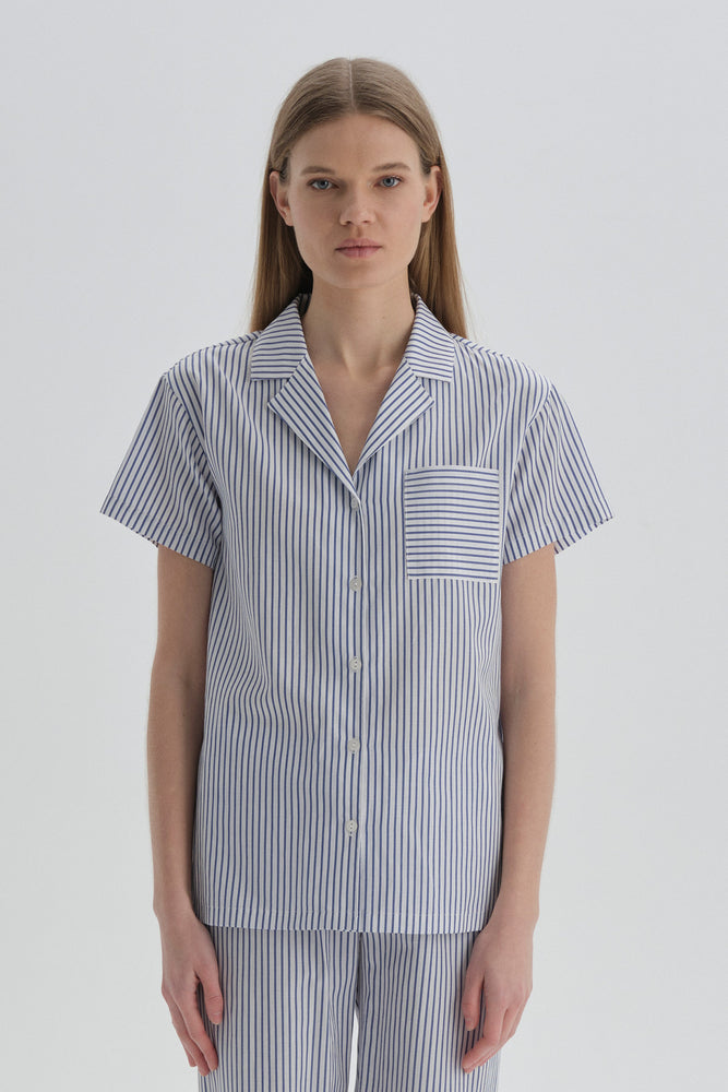 BLUE PYJAMA TOP