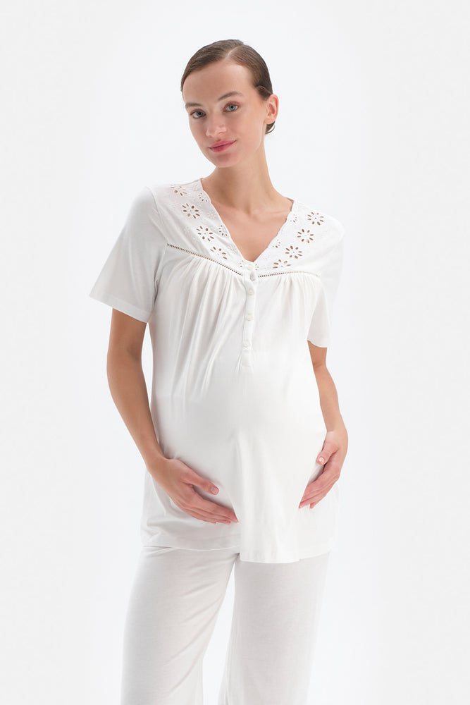 WHITE PYJAMA TOP