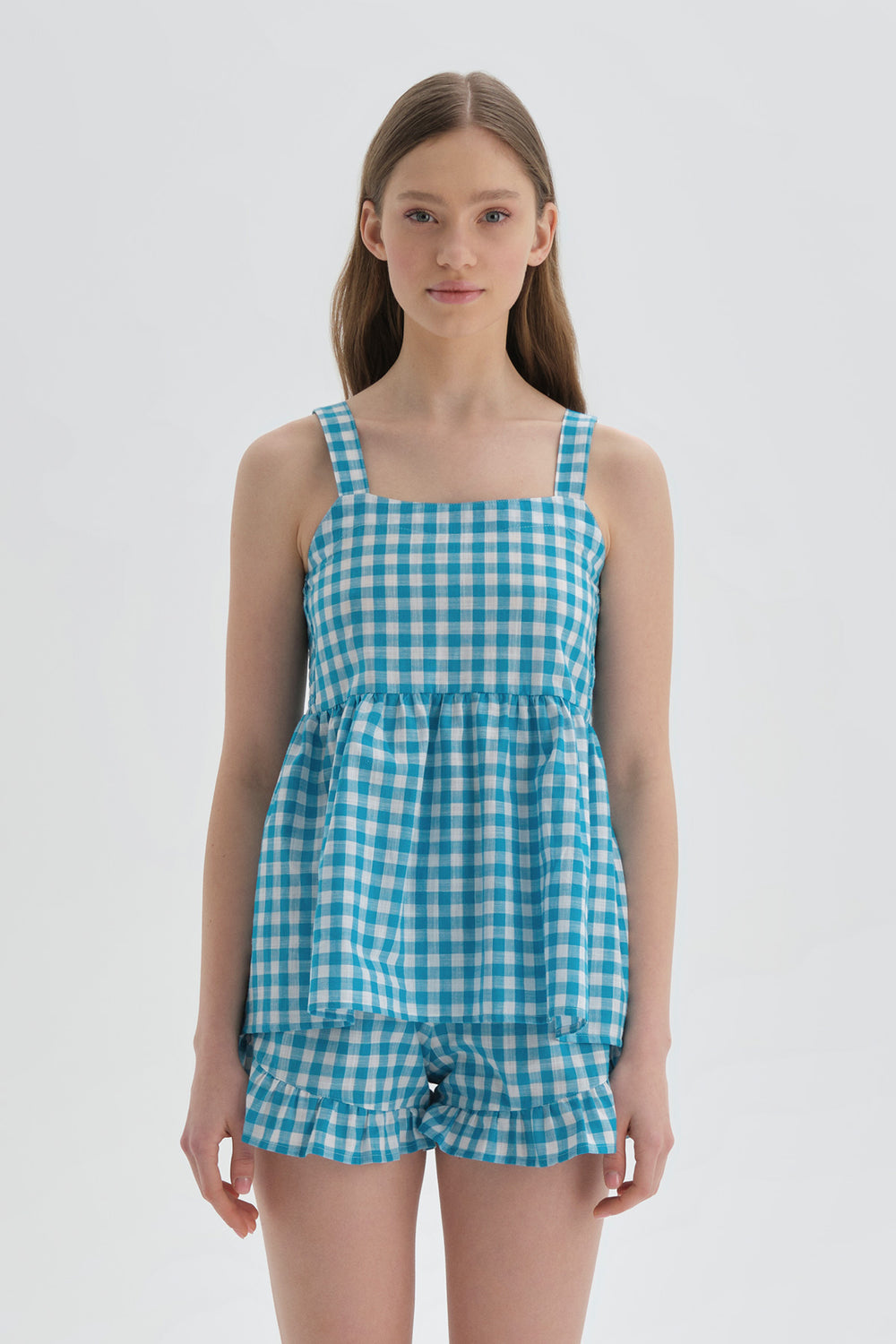 BLUE PRINTED SHORT SET